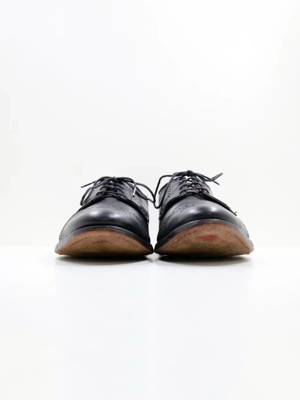 Allen Edmonds Sanford Black Leather Wingtip Cap Toe Oxfords - 11.5 D